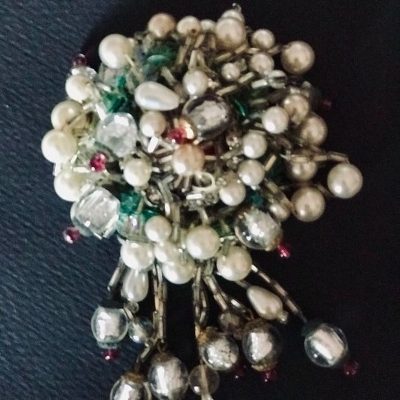 Brooch, Vintage Hand Crafted Mixed Media - Picture 3 of 12